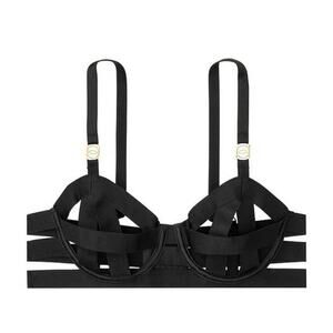 Victoria's Secret Very Sexy Strappy Unlined Balconet Bra Black Size 32DDD NWT